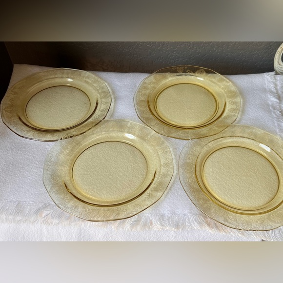 Other - Vintage topaz yellow salad plates